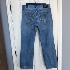 BKE Tyler Jeans Mens 33x32 Blue Denim Thick Stitch Comfort Stretch Y2K Straight